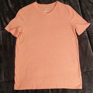 Peach men's v-neck t-shirt.